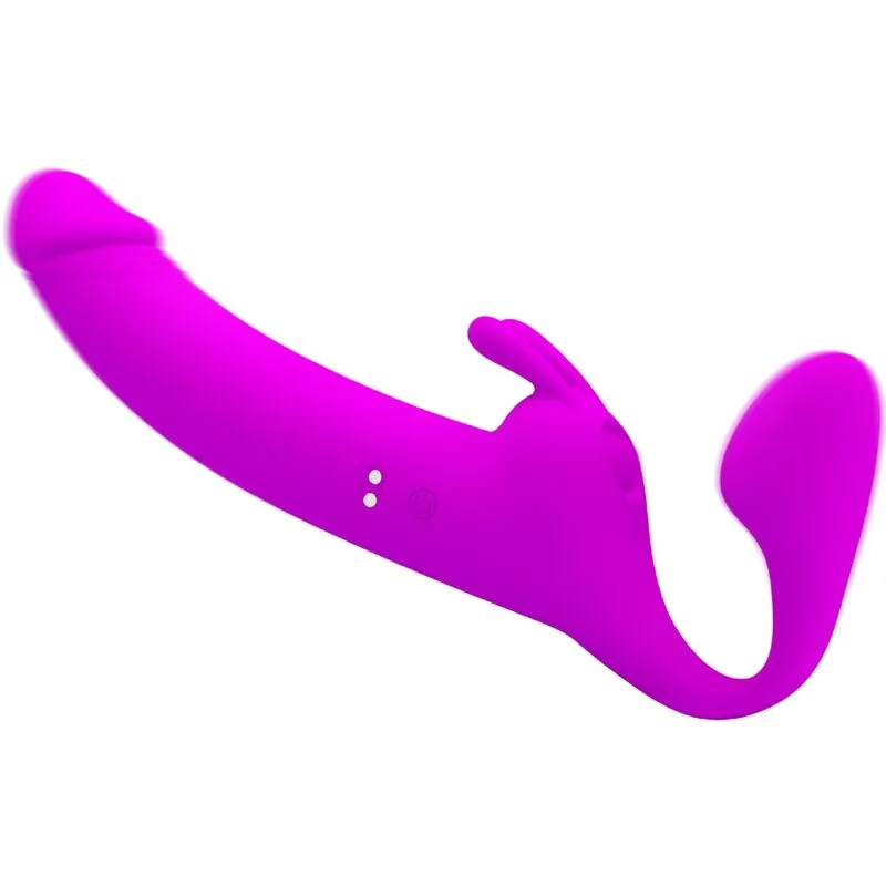 Pretty Love - Zanini Strapless Strap-on 10 Vibrations Purple