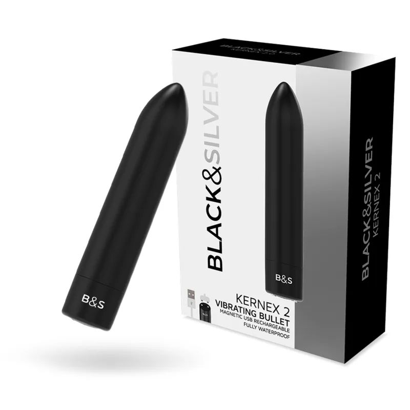 Preto&Silver - Bala Magnética Vibrante Preta Kernex 2 Preta