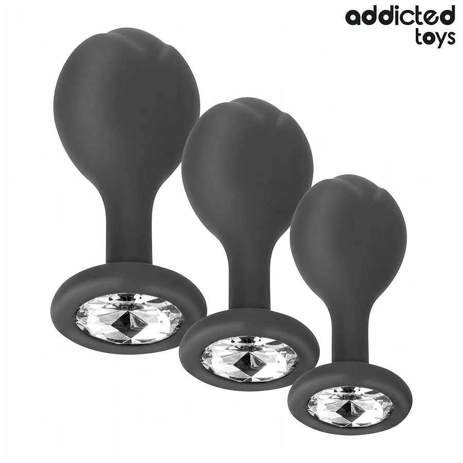 Addicted Toys - Set of 3 Anal Plug Silicone with Jewel