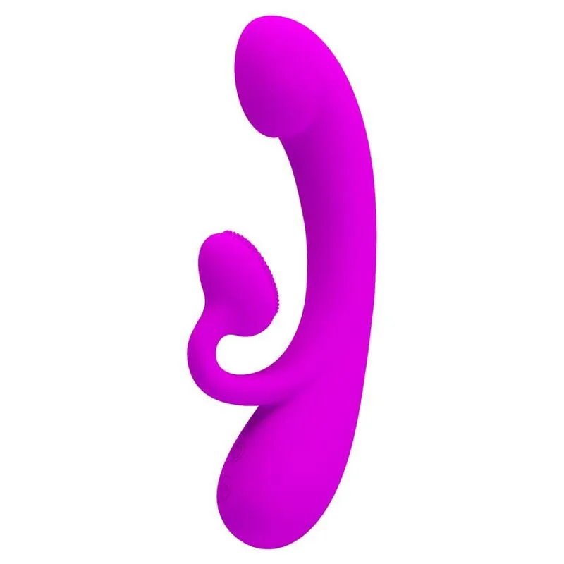 Pretty Love - Sincere Silicone Clitoral Vibrator and Sucker Purple