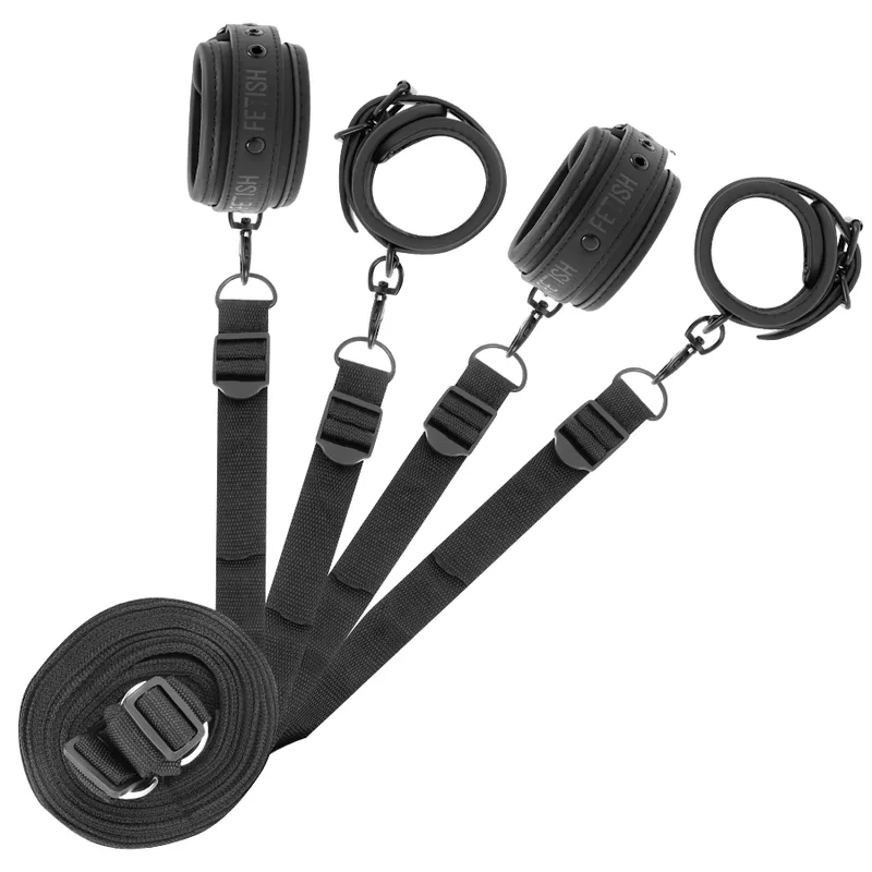 Fetish Submissive - Conjunto de Algemas e Gravatas com Forro de Noprene