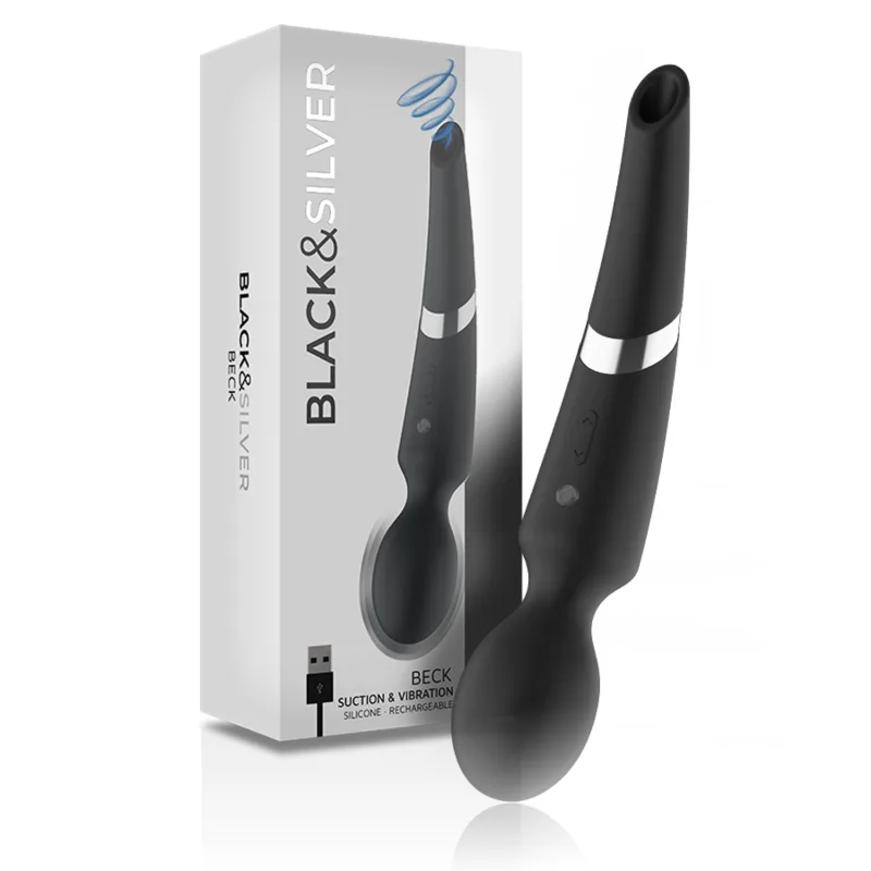 Black&Silver - Beck Wand and Suction Cup 2 in 1 Silicone
