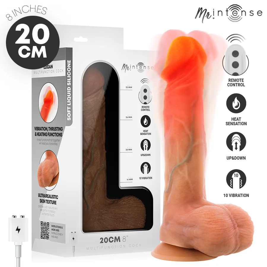 Mr Intense - Logan Vibrator Dildo Silicone with Heat Effect and Remote Control 20 cm -Ø- 4.1 cm