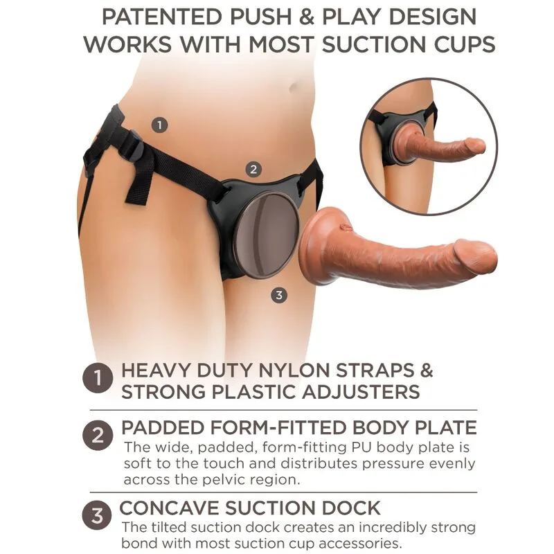 King Cock - Elite Comfy Adjustable Harness with Dildo 17.8 cm