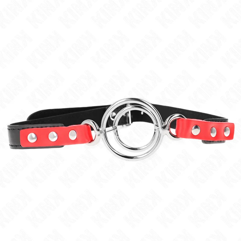 Kink - Gag with Multiple O-Rings 4 / 4.8 cm Red 38 X 56 cm