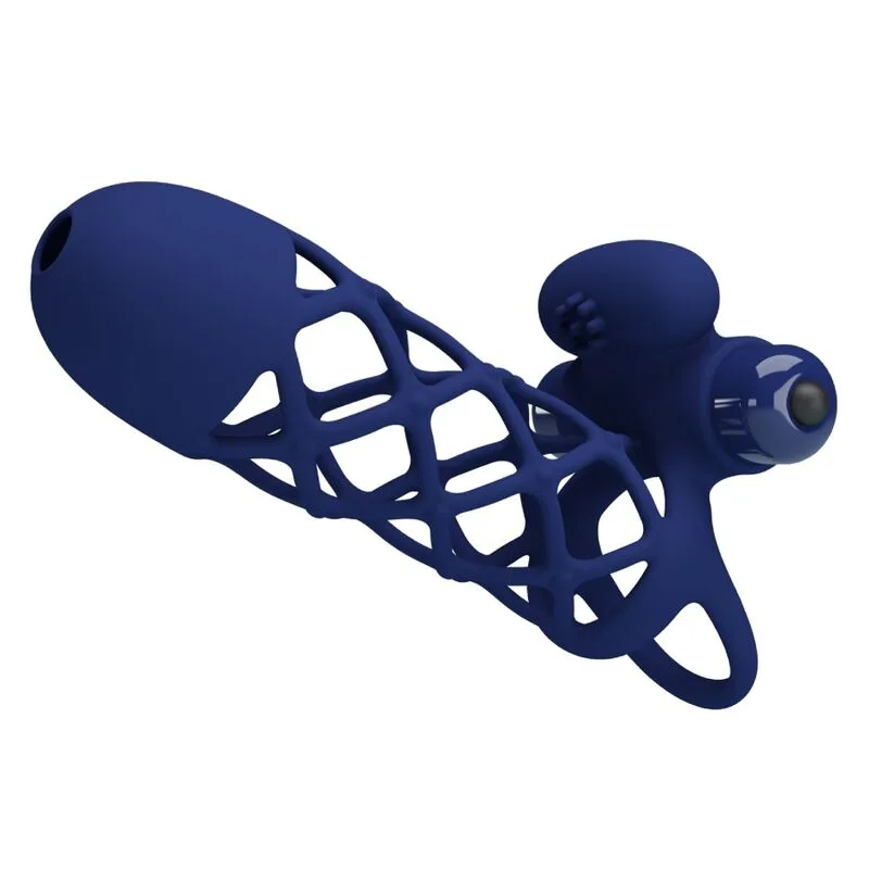 Pretty Love - Giann Vibrator Ring with Silicone Sheath Blue