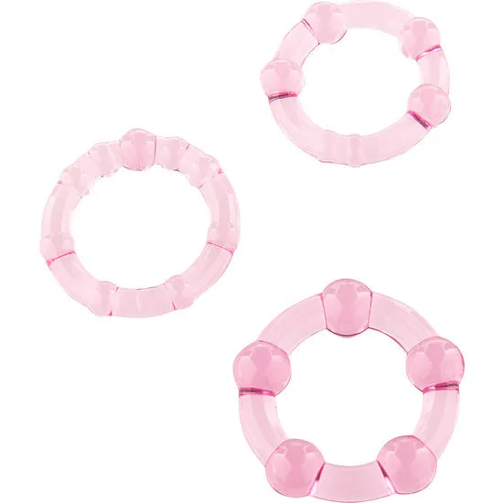 Seven Creations - Set of Three Pink Penis Rings
