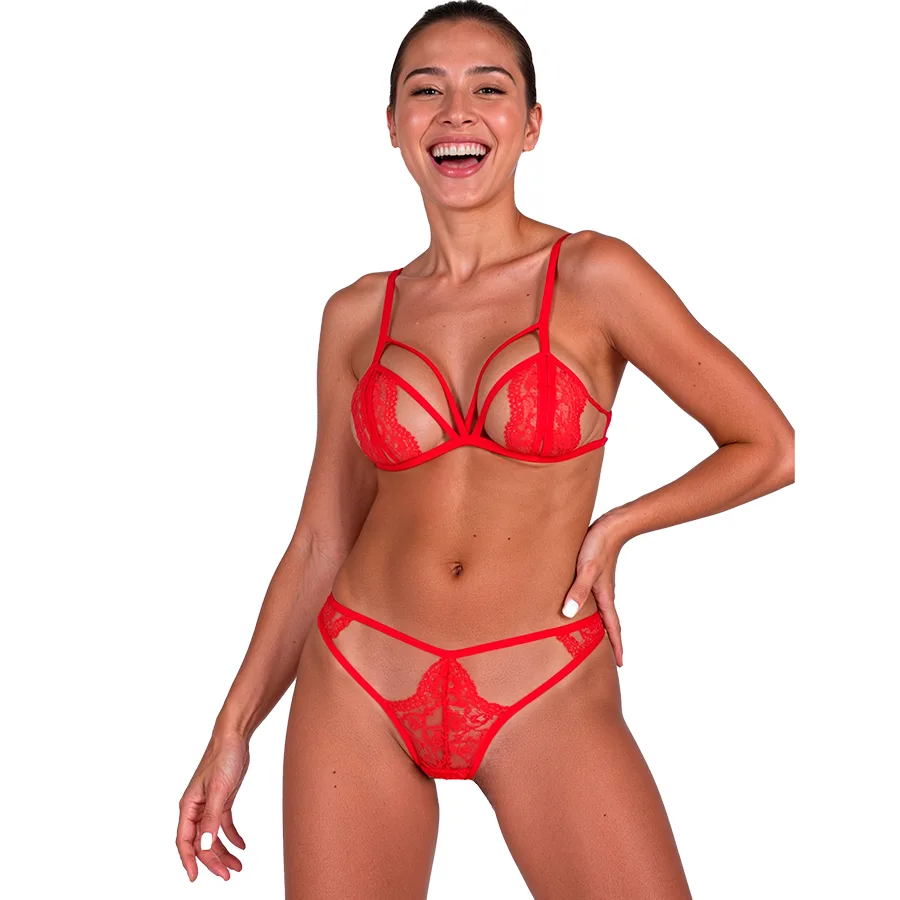 Passion - Anuvera Bra + Thong Set Fire Brick S/M