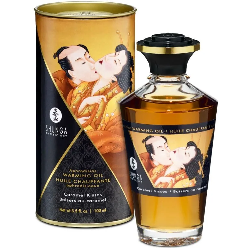 Shunga - Óleo de Massagem com Efeito Calor Sabor Caramelo 100 ml