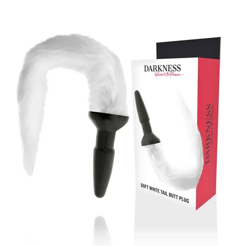Darkness - Silicone Anal Plug with White Tail
