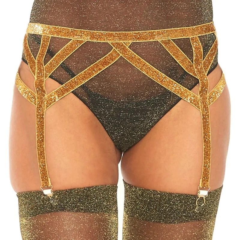Leg Avenue - Lurex Elastic Garter Belt One Size