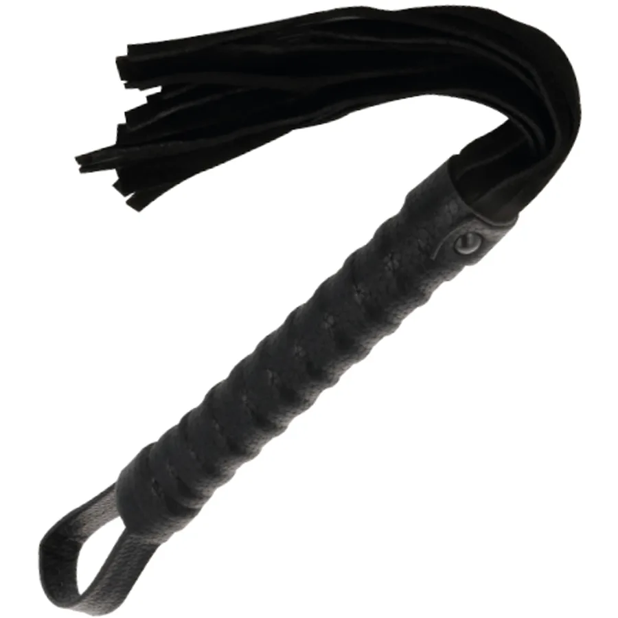 Darkness - Black Bondage Whip with Leather Handle