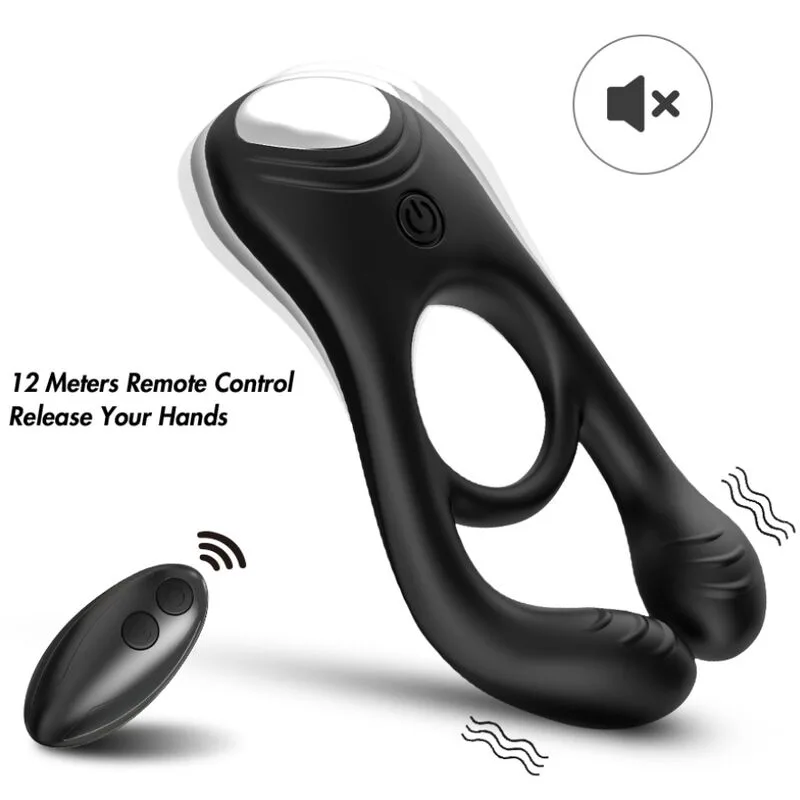Armony - Veyron Double Vibrator Ring Toy for Couples Remote Control Black