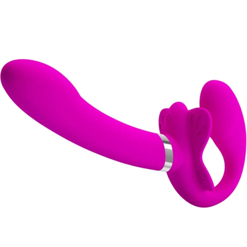 Pretty Love - Valerie Double Strap-on Vibrator 12 Vibrations Purple