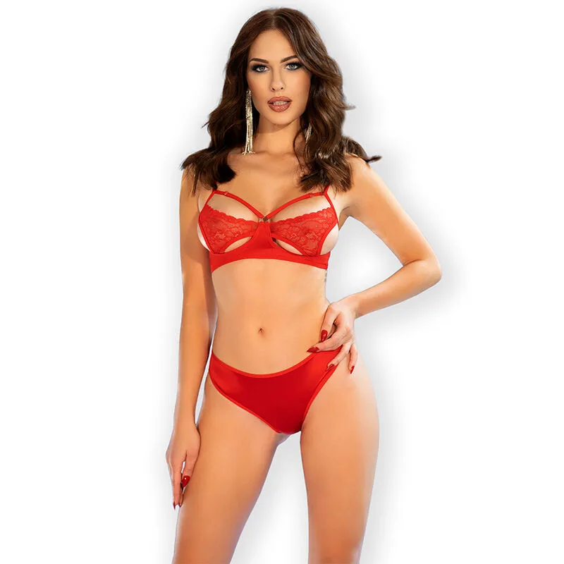 Chilirose - Cr 4676 Set Two Pieces Red XL