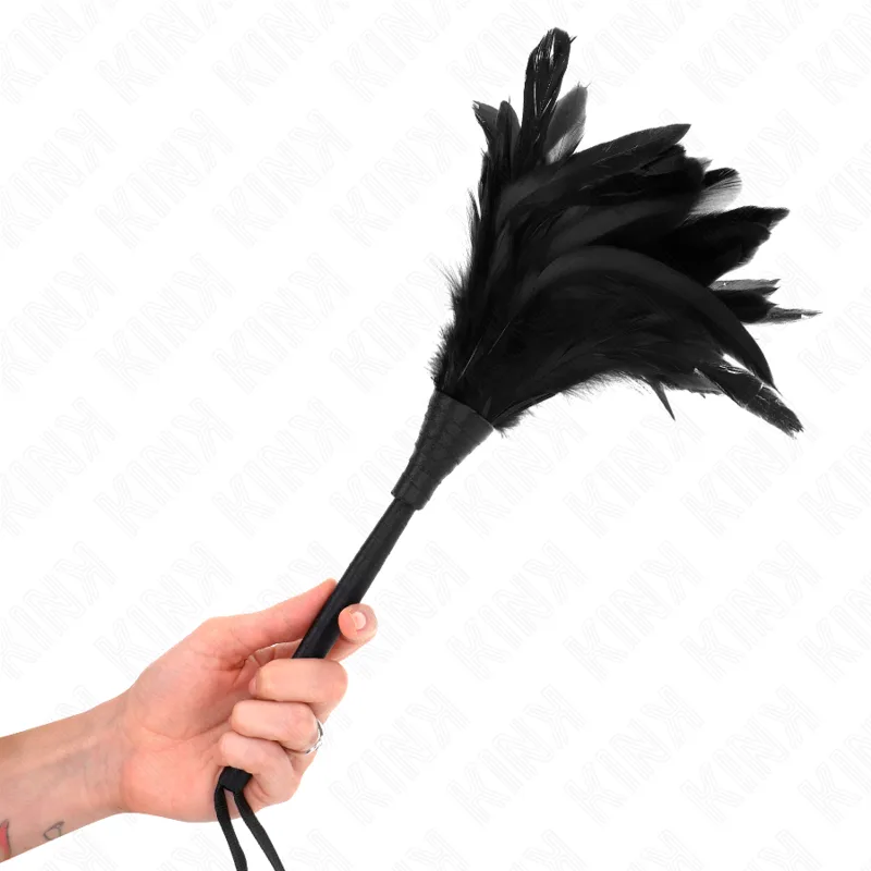 Kink - Black Maids Horn Shaped Tickle Chicken Feathers 36 cm