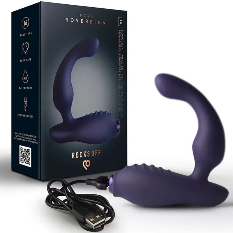 Rocks-Off - Nova Sovereign Rechargeable Prostate & Perineum Massager 16 Function Blue