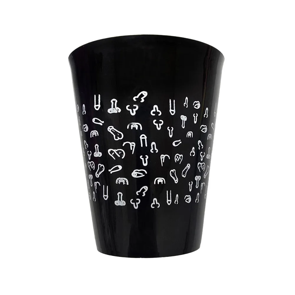 Penis Covered Cup Black 500ml (Pack of 12)