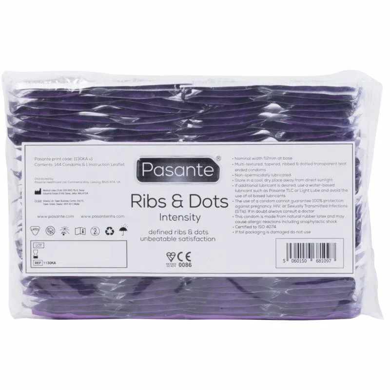 Pasante - Ribs & Dots Intensity Condoms 144 Units