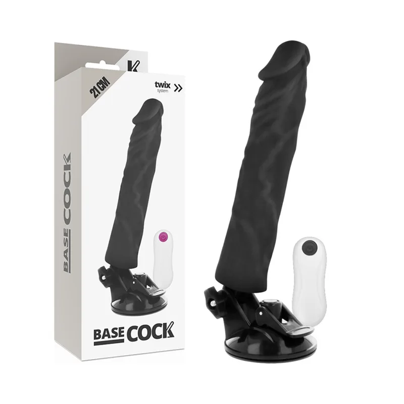 Basecock - Realistic Vibrator Remote Control Black 21 cm -O- 4 cm