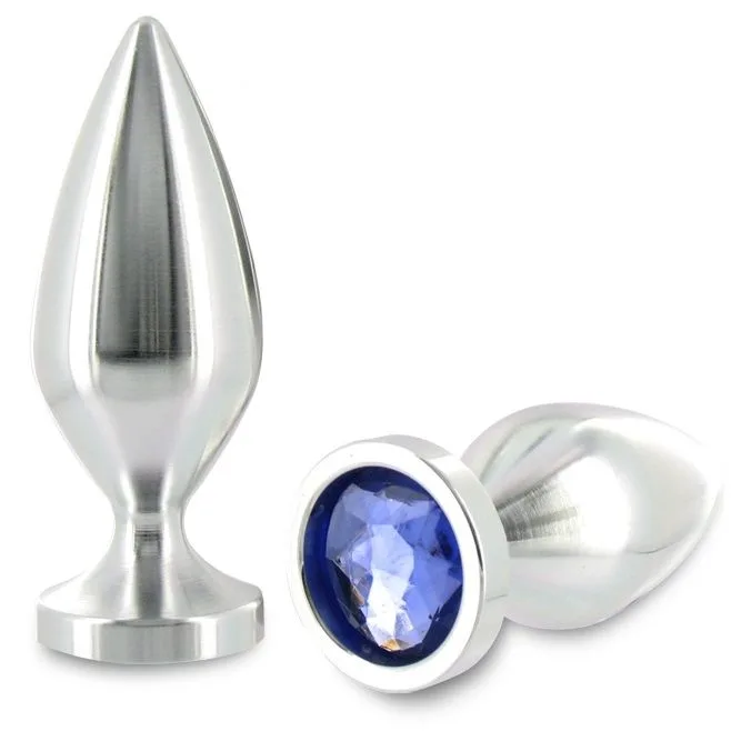 Metal Hard - Anal Plug Aliminum Crystal Color Medium 8.89cm