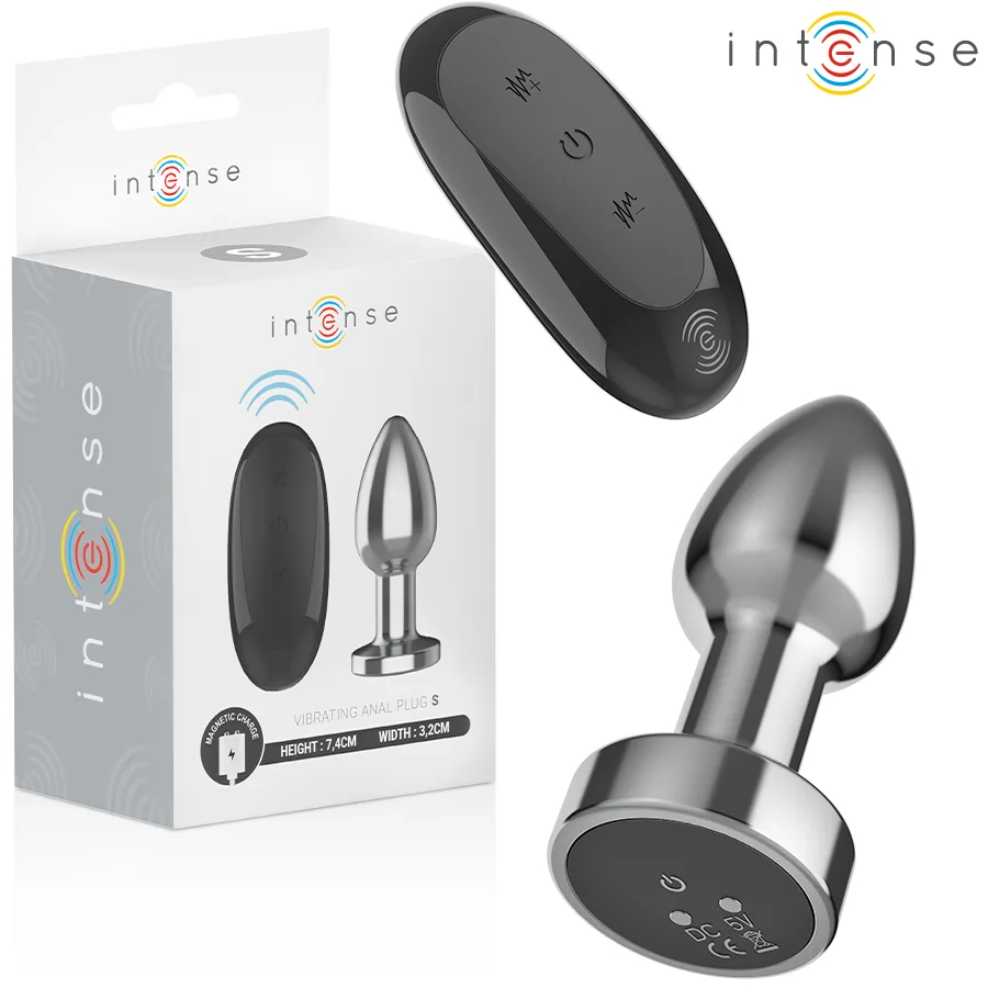 Intense - Anal Plug 10 Vibrations Metal with Remote Control S