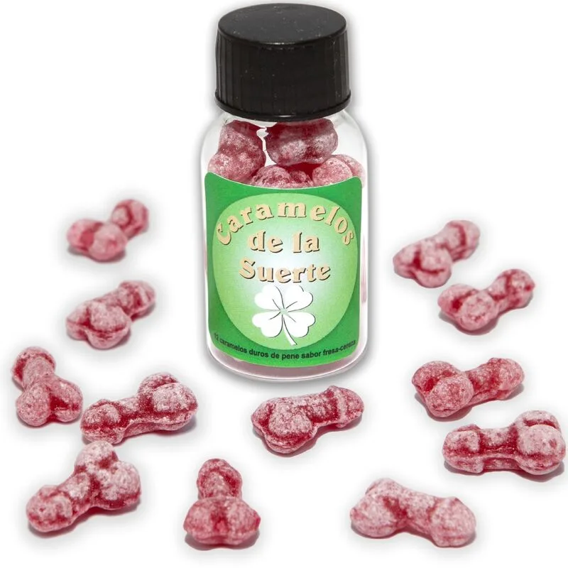 Diablo Picante - 12 Penis-Shaped Lucky Candies Strawberry/Cherry