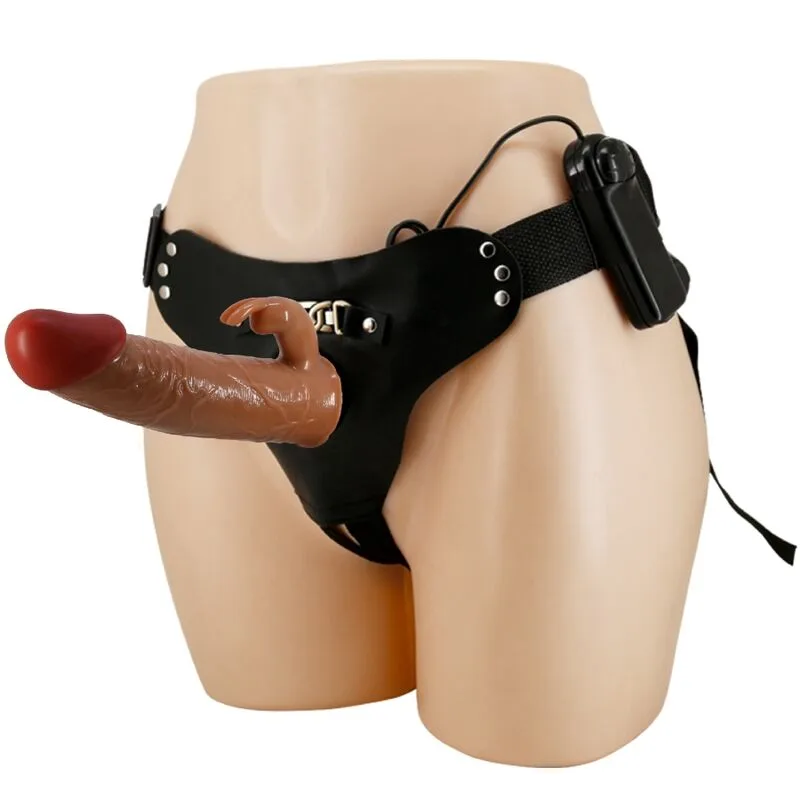 Pretty Love - Marion Harness Universal Briefs with Vibration Dildo 19 cm Brown