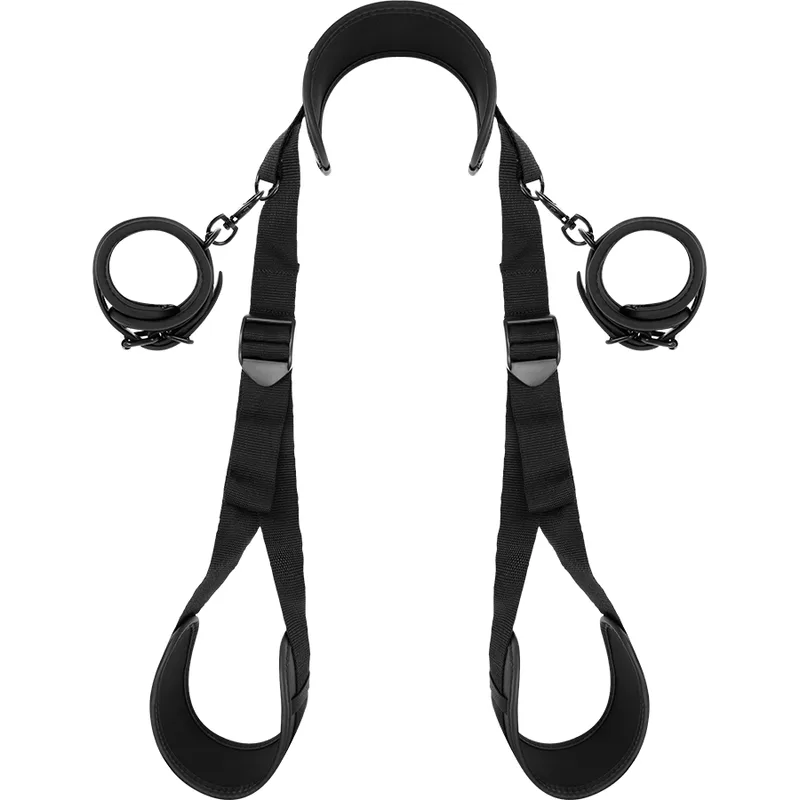 Fetish Submissive - Open Legs Position with Noprene Lining Handcuffs