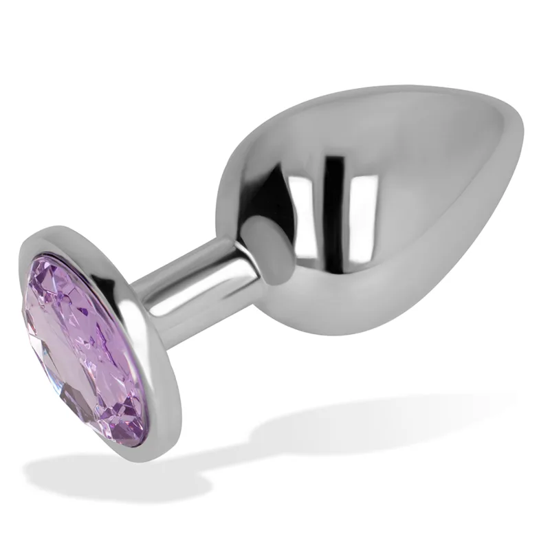Ohmama - Anal Plug with Violet Crystal 8 cm