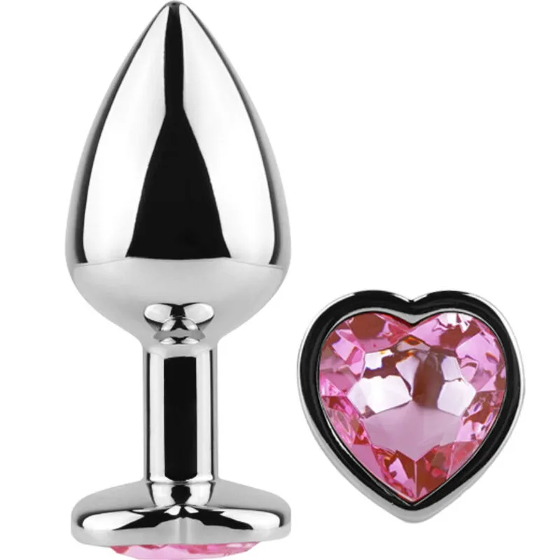 Secretplay - Metal Butt Plug Fuchsia Heart Small Size 7 cm