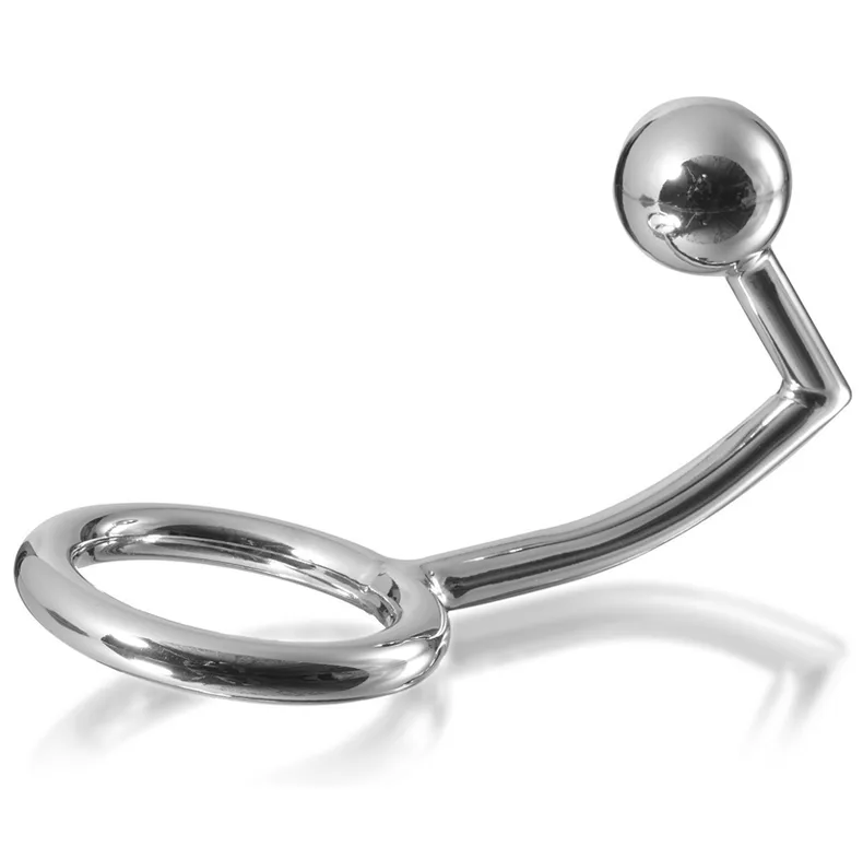 Metal Hard - Cock Ring Ring with Anal Intruder Hook 40mm