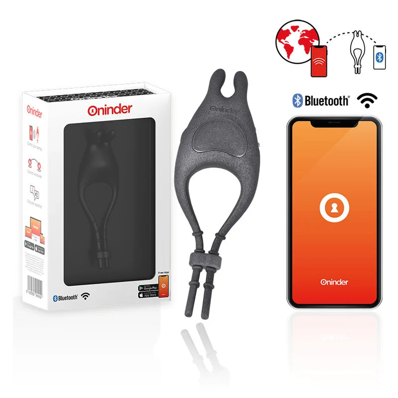 Oninder - Pampa Rechargeable Adjustable Vibrator Ring with Clitoris Stimulator 10 Speed - Free App