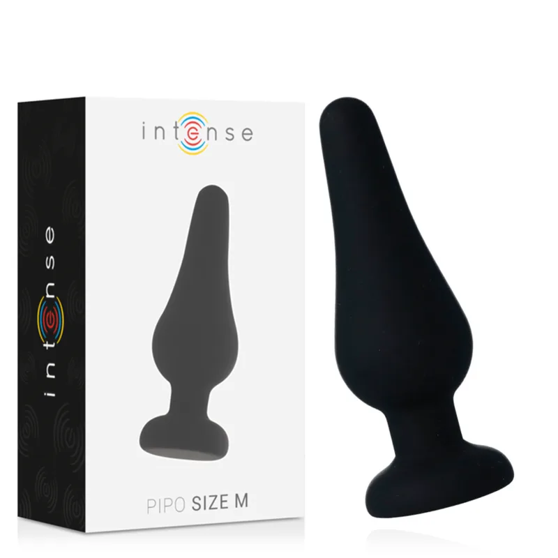 Intense - Anal Plug Pipo M Black Silicone 11 cm