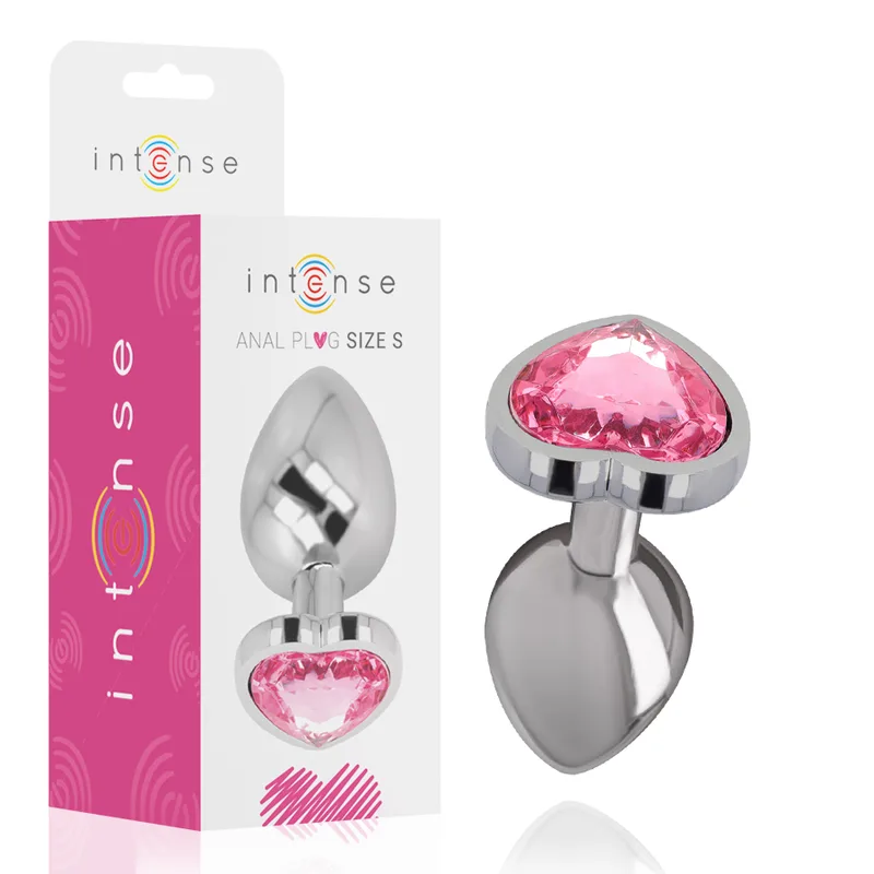 Intense - Aluminum Metal Anal Plug Pink Heart Size S