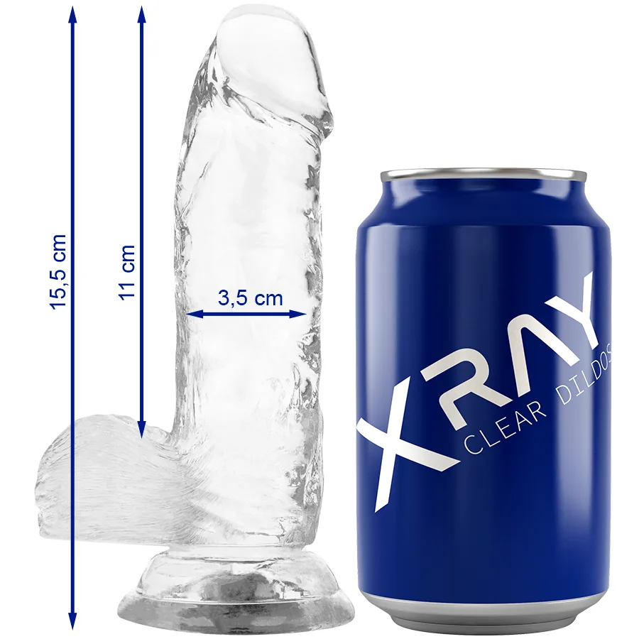 X Ray - Clear Cock with Balls 15.5 cm -O- 3.5 cm