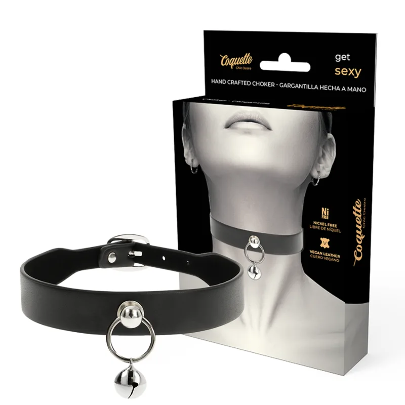 Coquette Chic Desire - Vegan Leather Necklace Woman Accessory Rattle/Hoop