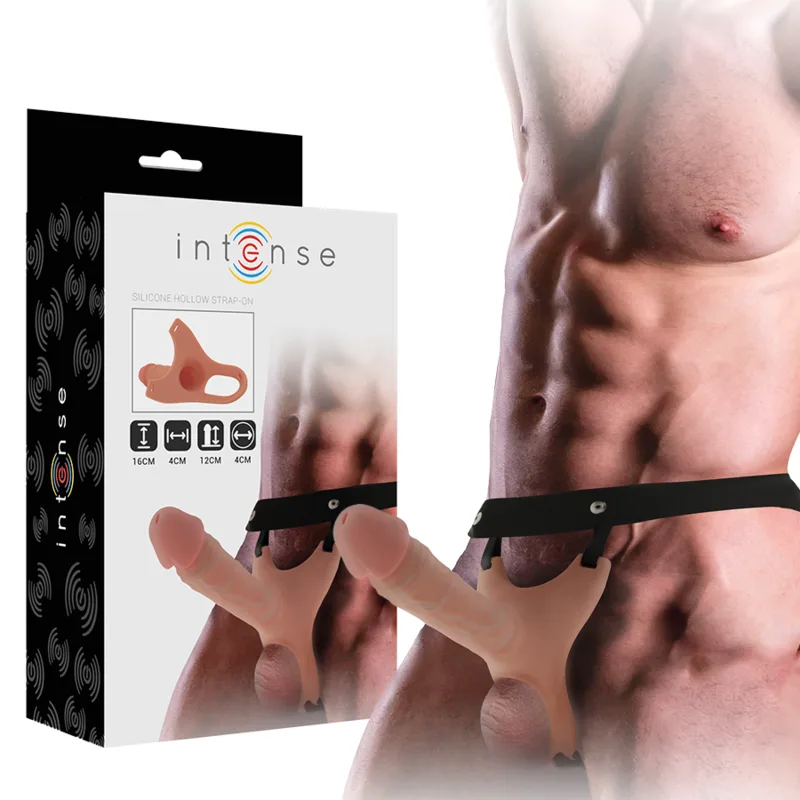 Intense - Hollow Harness with Silicone Dildo 16 X 3.5 cm