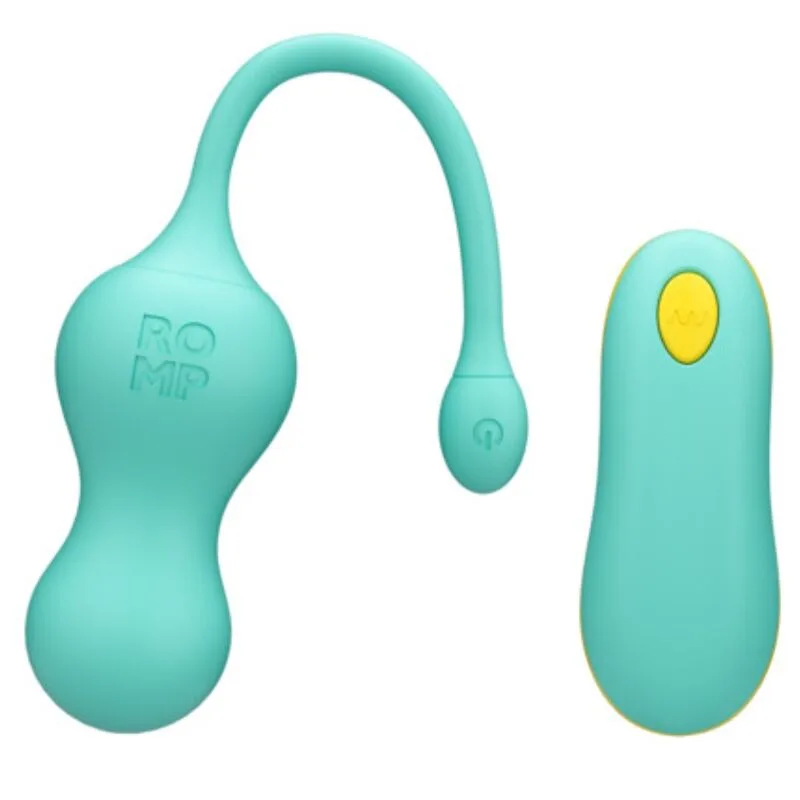 Romp - Cello Multifunction Vibrating Egg Turquoise Remote Control