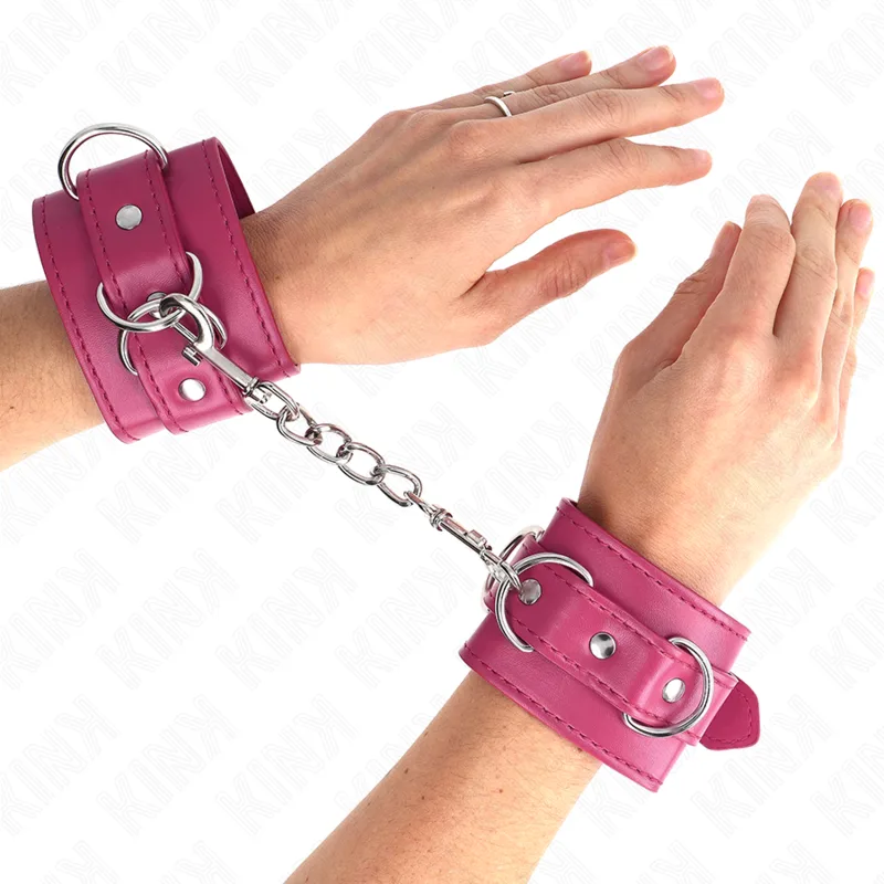 Kink - 3 D-Ring Wrist Restraints Adjustable Pink 17.5-25 cm X 6 cm