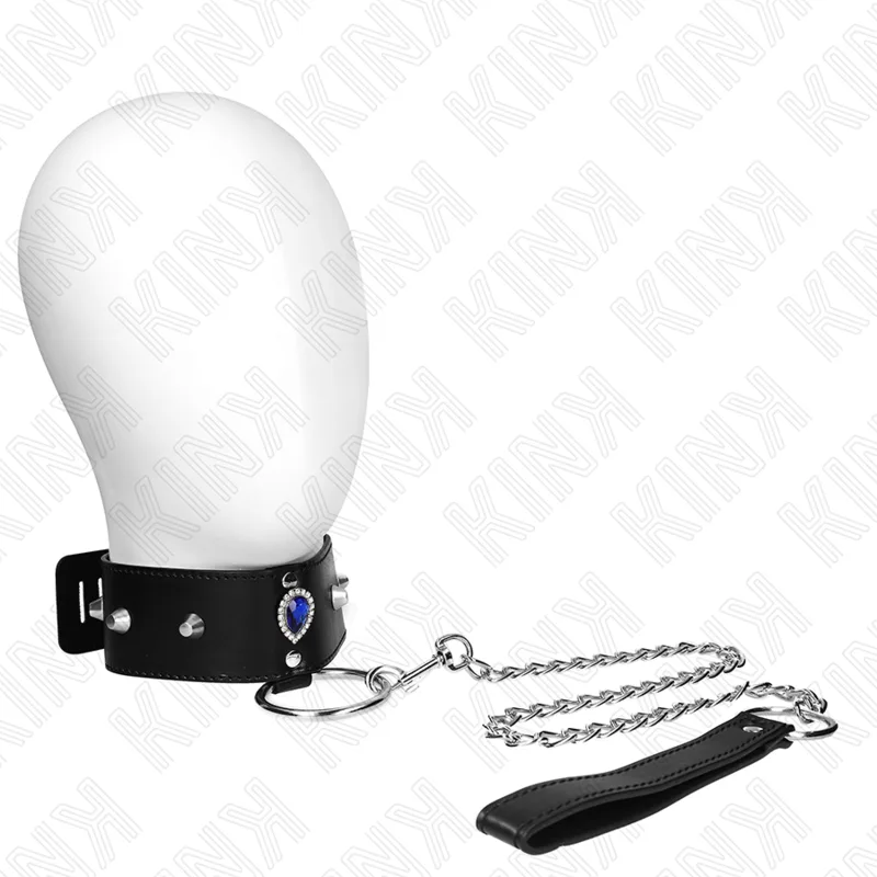 Kink - Necklace 65 cm with Strap with Blue Diamonds Adjustable 36-43 cm X 5 cm