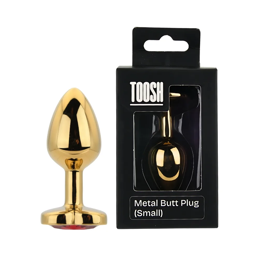 Toosh Heart Shaped Gold with Red Stone Small