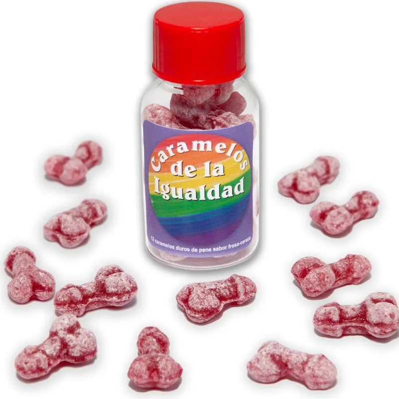 Diablo Picante - 12 Strawberry/Cherry Penis Shape Equality Candies
