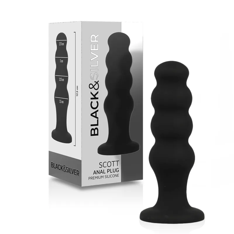 Preto&Silver - Plug Anal de Silicone Scott Premium Preto