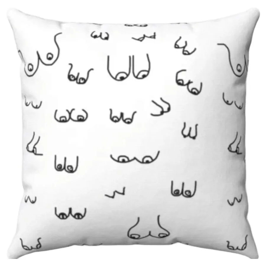 Diablo Picante - 30 X 30 Boobs Cushion White
