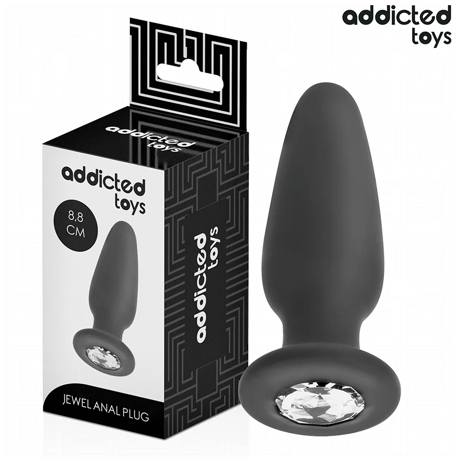 Addicted Toys - Anal Plug with Jewel Silicone Size S 8.8 cm