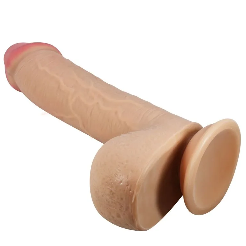 Pretty Love - Sliding Skin Series Realistic Dildo with Sliding Skin Suction Cup Flesh 23.4 cm