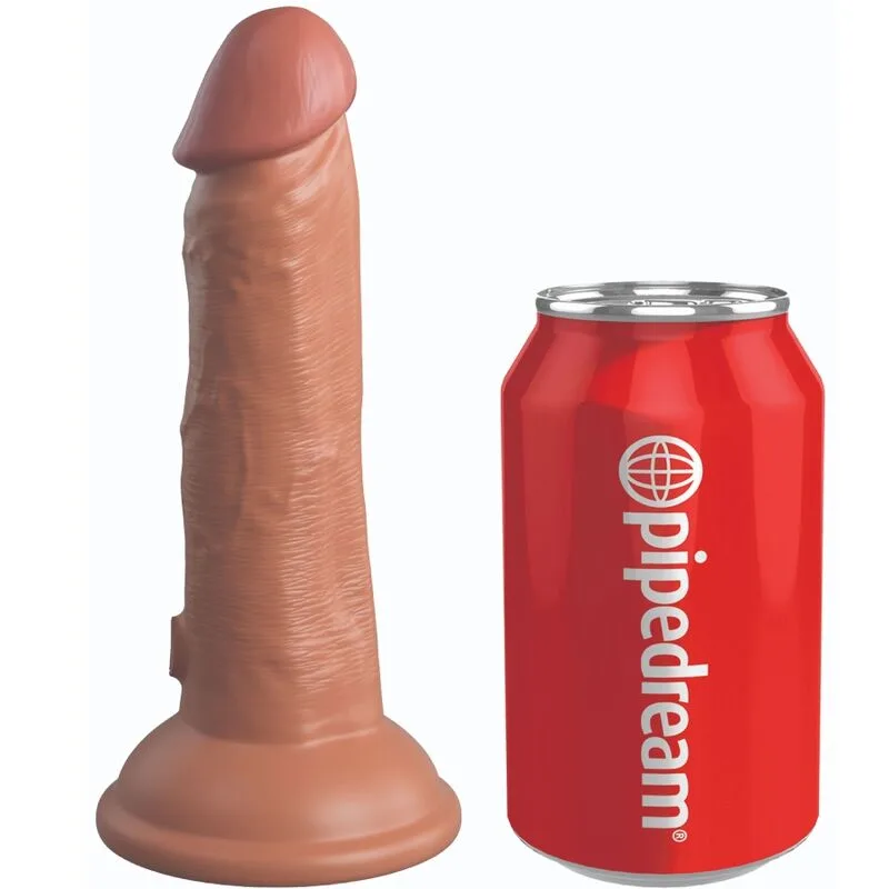 King Cock - Elite Realistic Dildo Vibrating & Silicone 15.2 cm Caramel